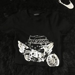 Black shein graphic crop top